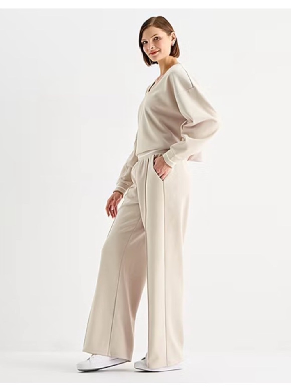 Stylus Size XL Womens Wide Leg High Rise Track Pant, New With Tags